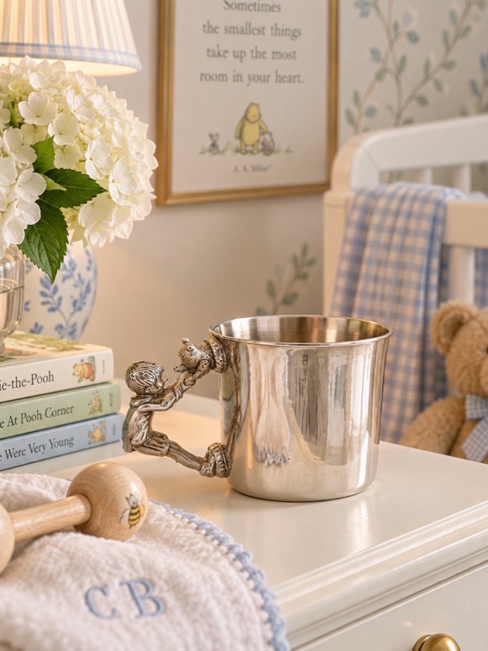 Lunt Disney Winnie the Pooh Christopher Robin Silverplate Baby Cup W500 Box